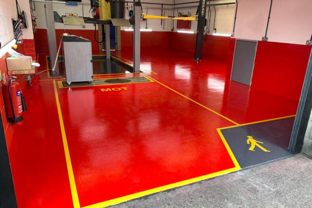 MOT bay with red floor