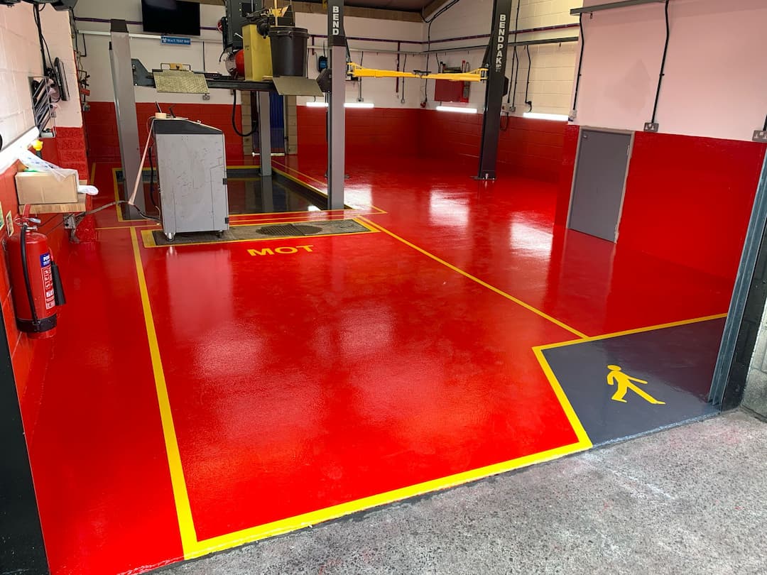 Automotive Industry Flooring Epoxy Resin MOT Bay & Showroom Floors